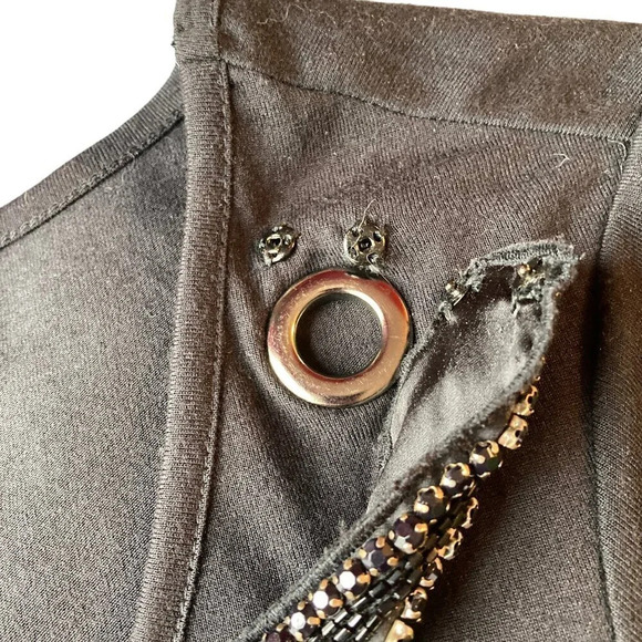 a.n.a Black T-shirt With Beaded Jeweled Collar, Size Petite Large, New With Tags - Picture 7 of 13